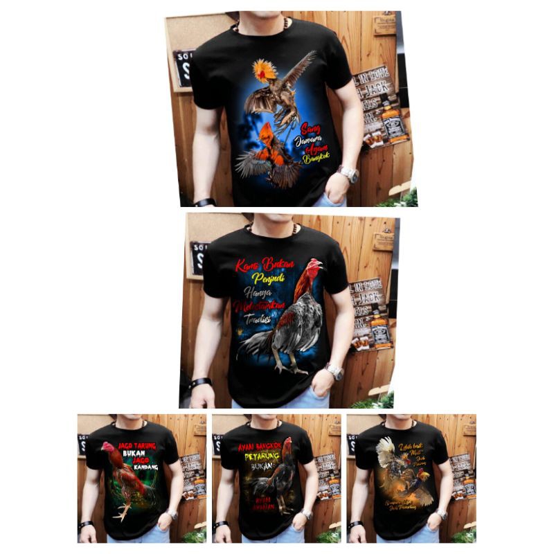 baju distro terbaru gambar ayam Bangkok petarung