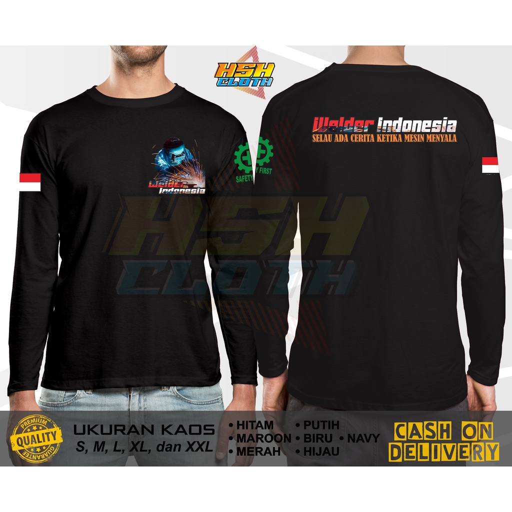 Jual Kaos Lengan Panjang Welder Indoensia Punya Cerita V Kaos Tukang