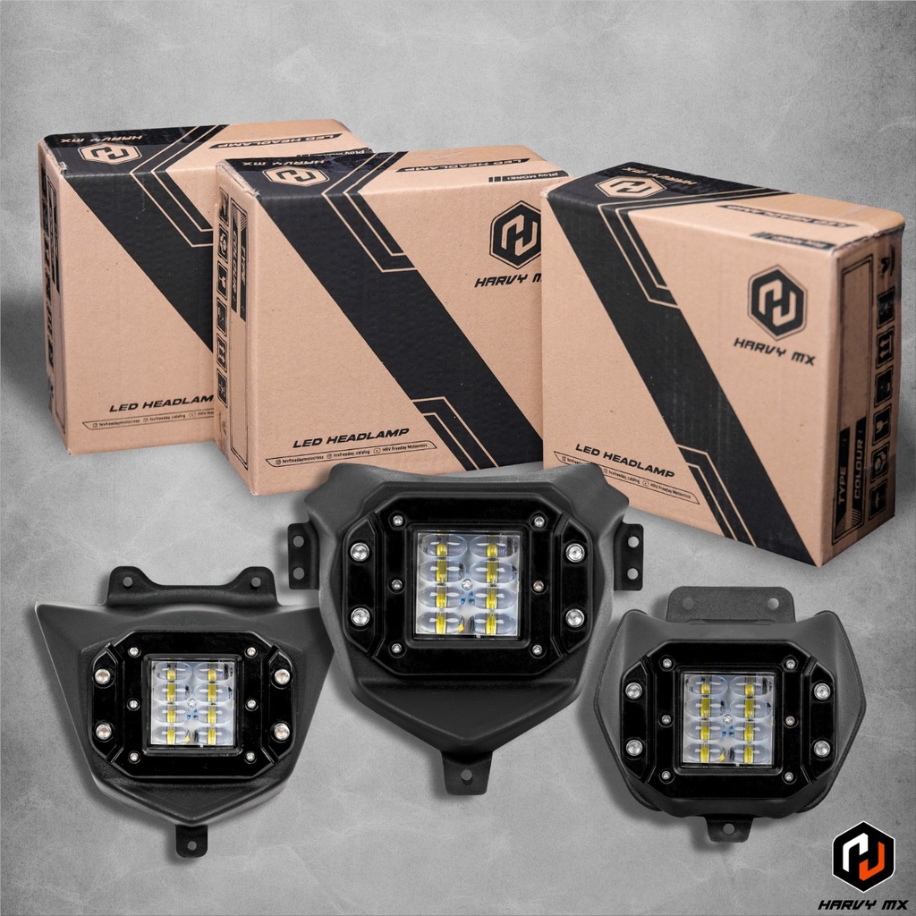 Reflektor LED HRV Lampu Depan 8 LED JELLY / 12 LED CRF 150L KLX BIGFOOT DTRACKER NEW Yamaha WR 155 Terbaru