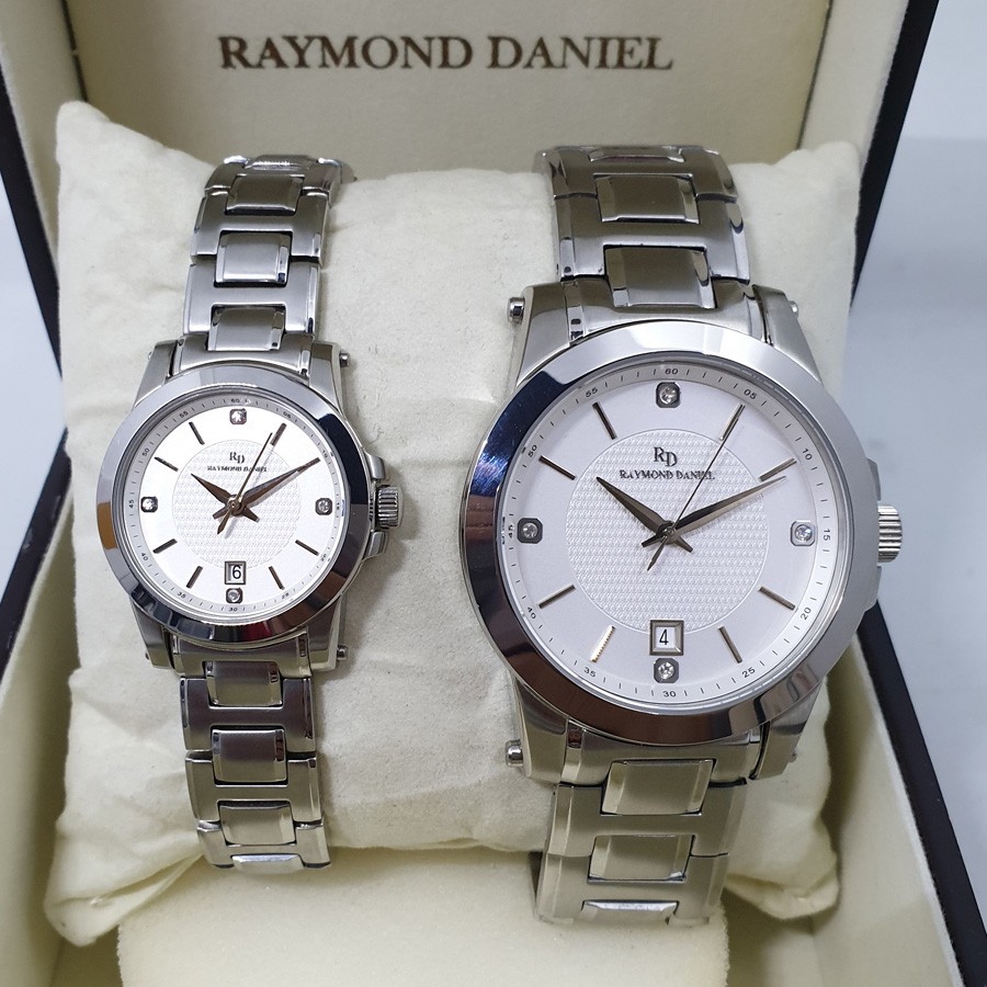 Raymond Daniel RD229D Silver White, Jam Tangan Couple,(Bisa Beli Satuan),Original