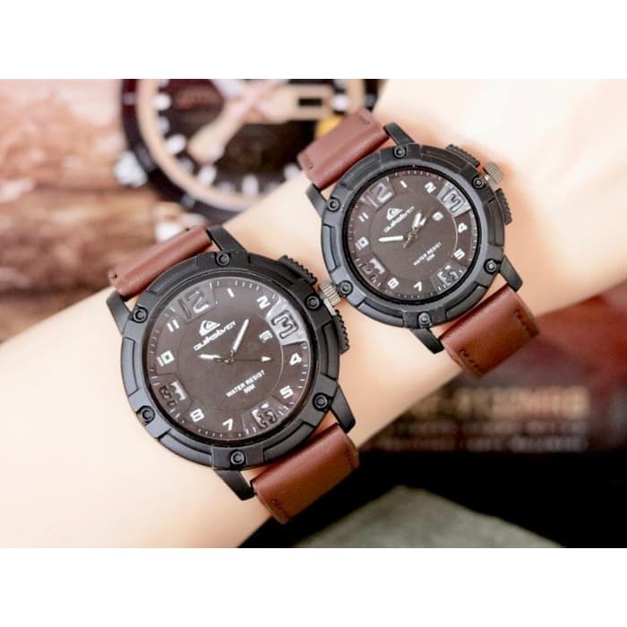 JAM TANGAN COUPLE QUICKSILVER NEW PRIA WANITA KULIT QS007