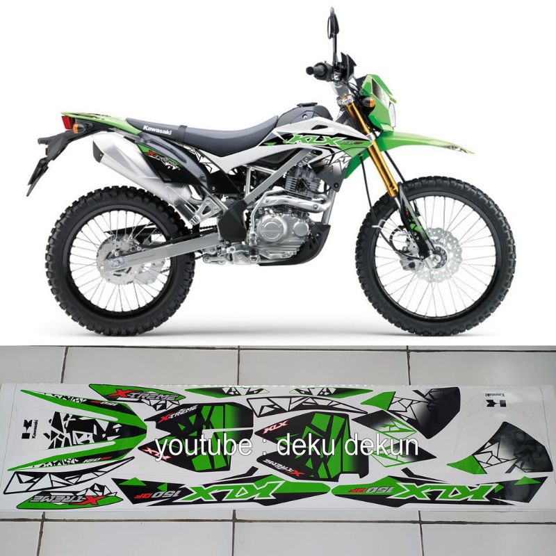 striping klx 150 bf 2019 se extreme hijau hitam / striping kawasaki klx 150 bf 2019 se extreme hijau