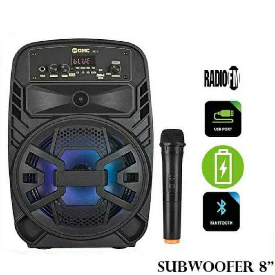 PAKET GMC 897G Speaker Portable Multimedia dengan Bluetooth FREE MIC WIRELLES Bisa Karaoke PROMO