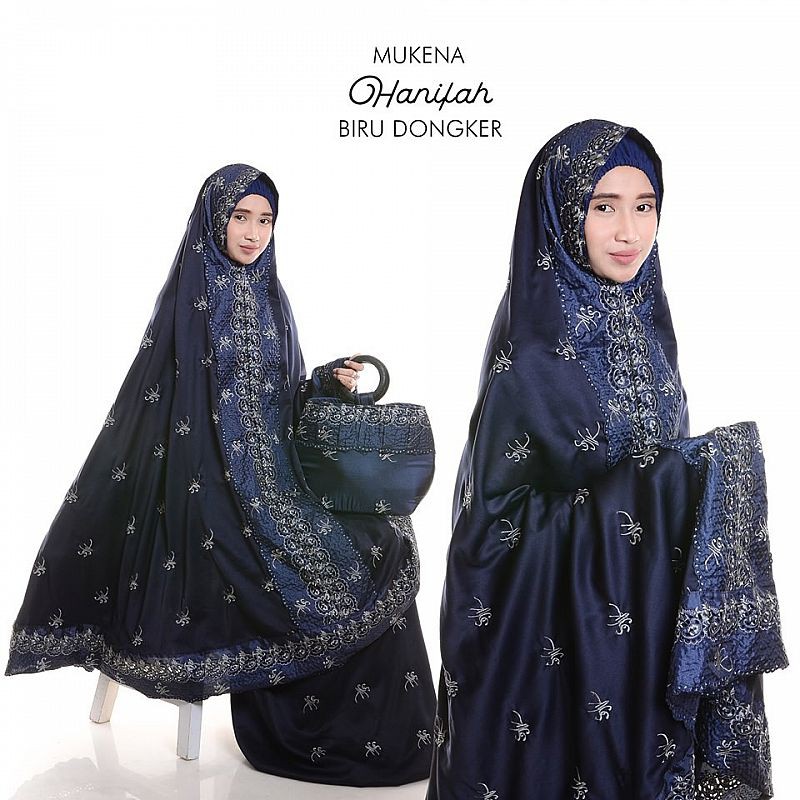 mukena satin velvet premium set dengan tas hanifah