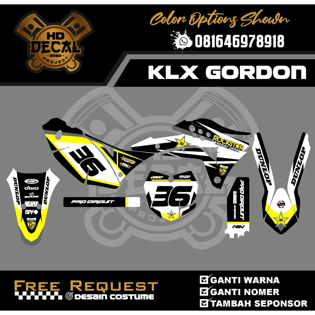 Decal KLX Gordon Decal klx bf /dtracker/klx150/gordon Full Body Design Custom