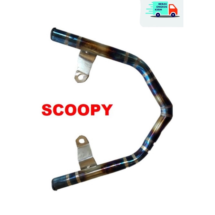 COD Behel Belakang Motor Scoopy Two Tone Bahan Full Stainless - Blue ORI