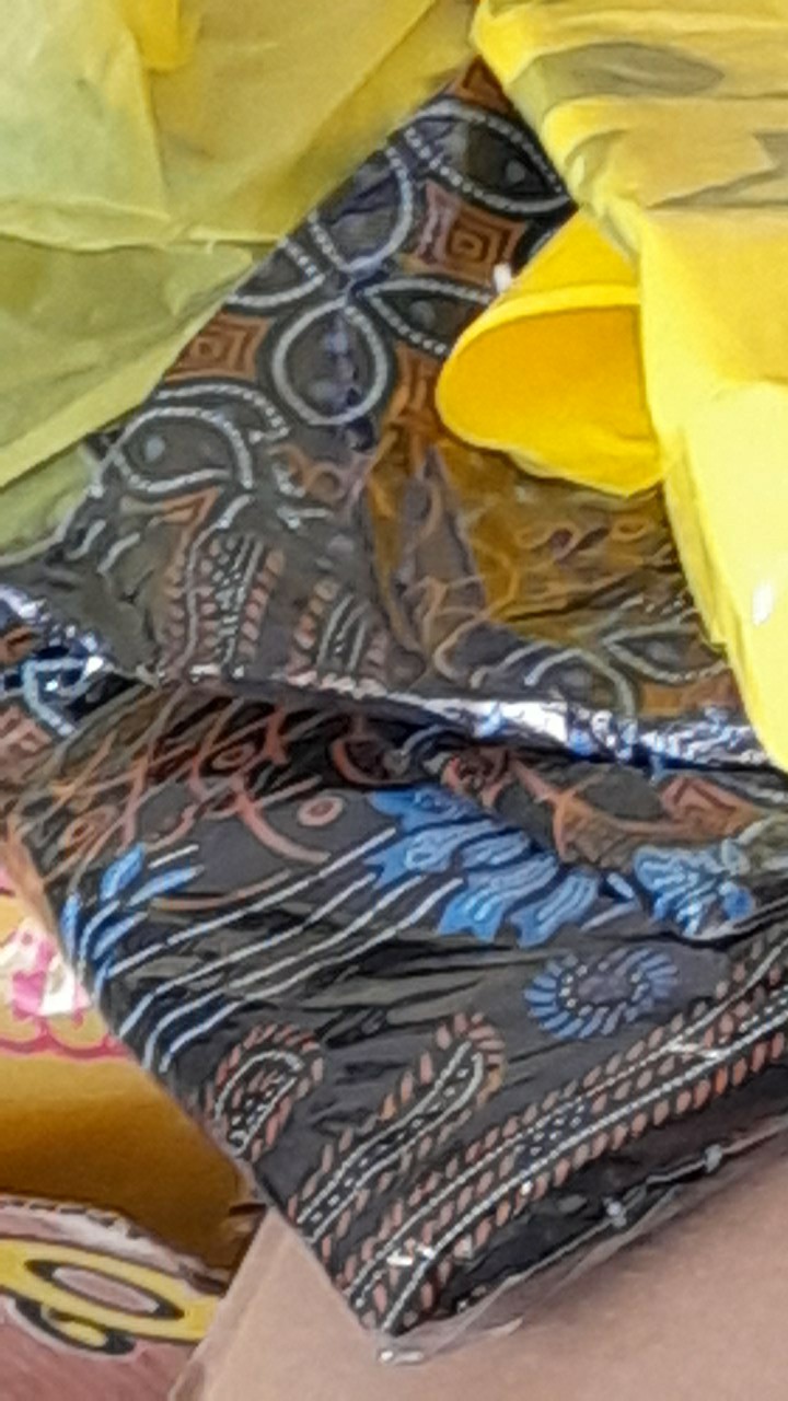 Batik Couple Keluarga Sania Ruffle Ori Ndoro Jowo Dnt Motif Pari Seno Biru