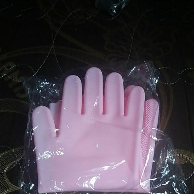 Sarung Tangan Cuci Piring Dengan Brush Yang Tebal Bahan Silikon - 1 Pasang