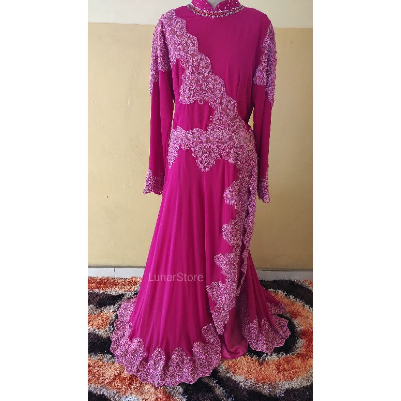 Preloved Dress Pesta Pink Fanta