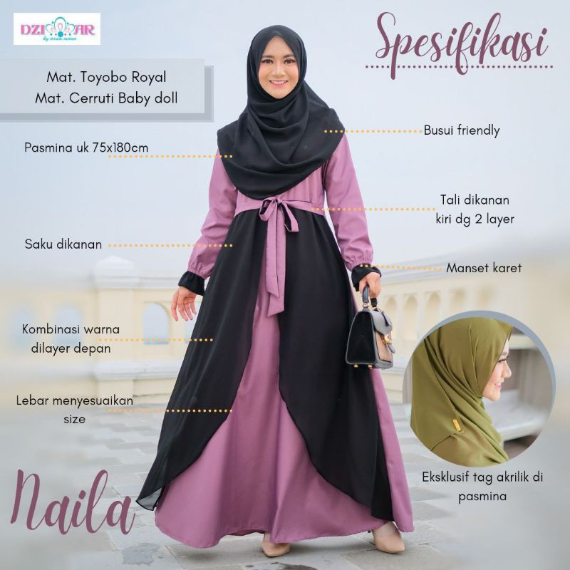 PO NAILA DRESS SET BY DZIMAR || READY AWAL MEI