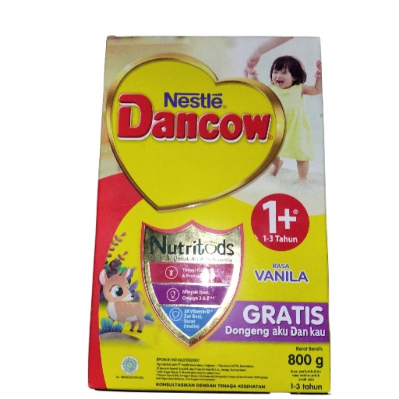 Dancow 1+ 800gram rasa Vanilla Gratis dongeng anak