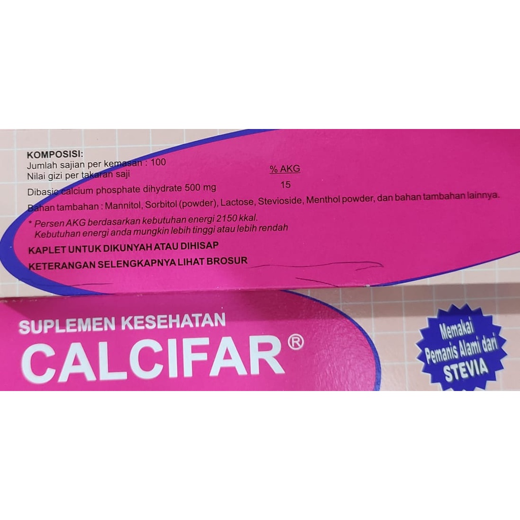 Calcifar 100 Kaplet / Suplemen Tulang / Kalsium / Kesehatan Tulang / Gigi