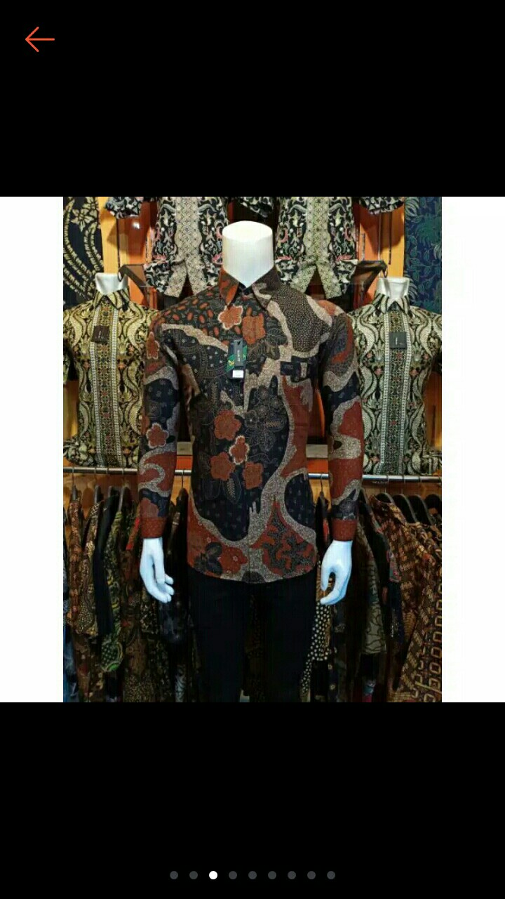 Kemeja Batik Pria Lengan Panjang Bahan Katun Nusantara Hem Batik Cowok Modern Slimfit Kekinian