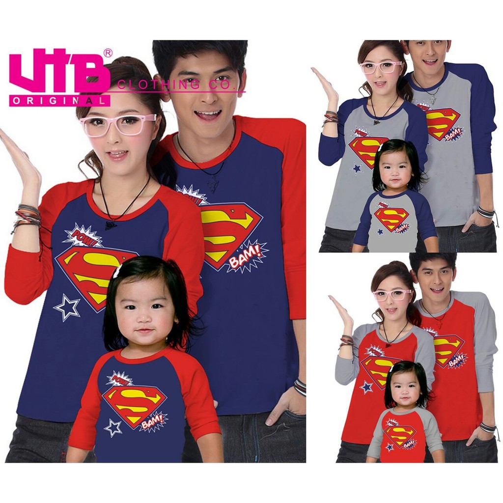 Family Tees / Tshirt / Baju / Kaos Couple Keluarga : Superman Bam 7/8