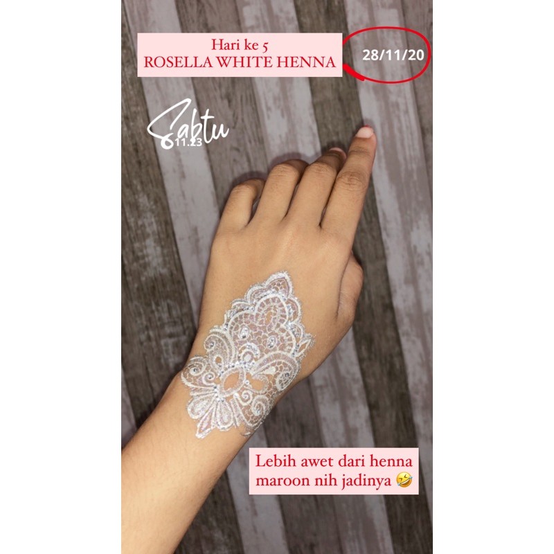 [CAIR] ROSELLA WHITE HENNA CONE 15gr Waterproff tahan gesek