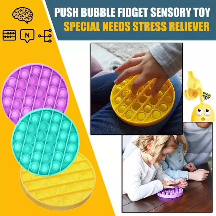 Mainan pop it murah popit Pop Its Square rainbow multicolor Fidget Toy Push bubble Penghilang Stress / POP IT 12CM RANDOM-2