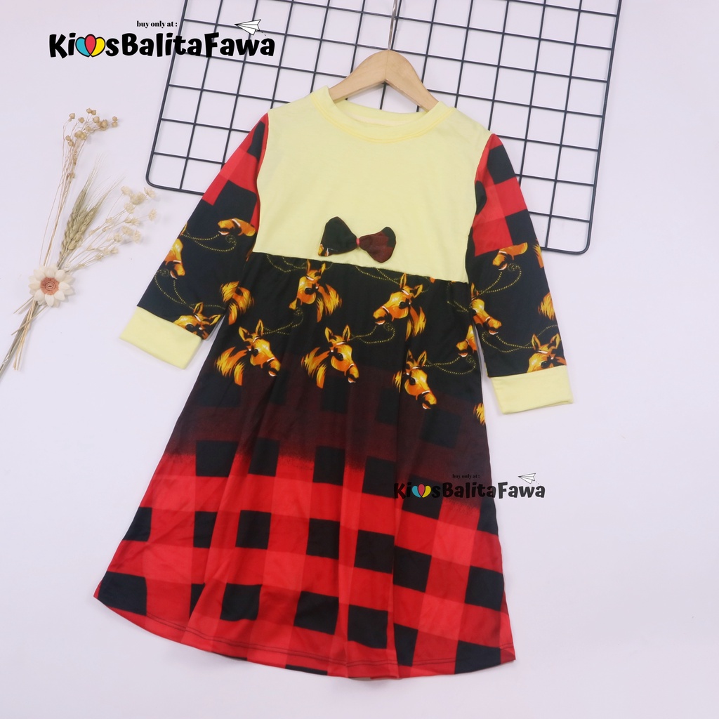 Gamis Eliza Uk 1-4 Tahun / Tunik Baju Anak Perempuan Lengan Panjang Dres Cewek Gamis Muslimah Motif