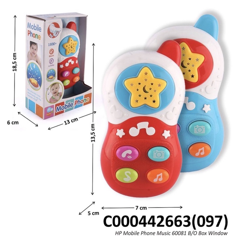 Mainan Anak Musical Mobile Phone Handphone Mini Call - HP Bayi - Musik dan lampu