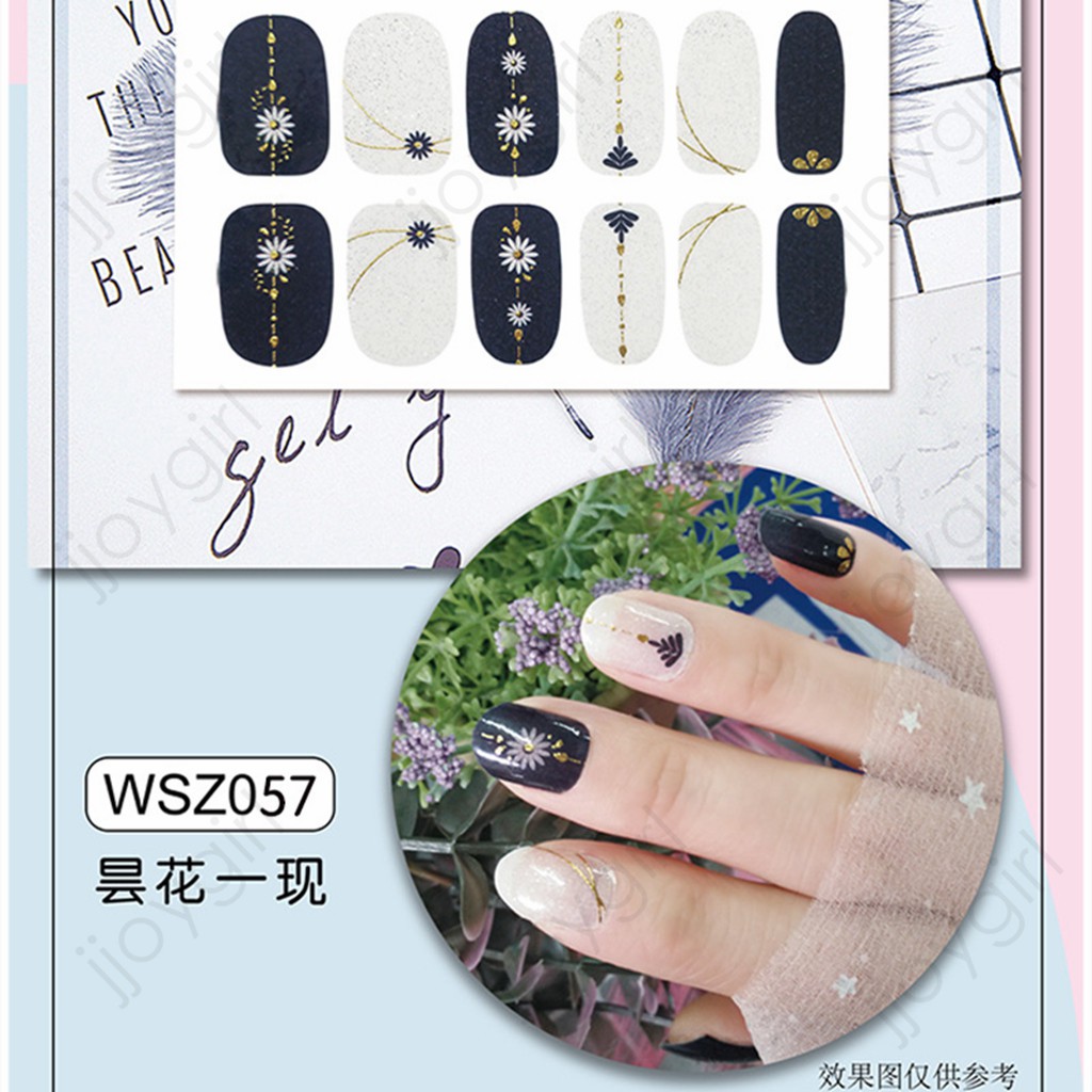 WSZ Nail sticker motif / sticker kuku / stiker kuku / nail stiker glitter / stripes design