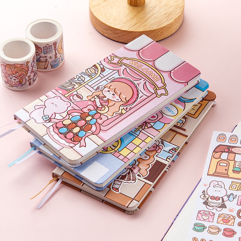 80 Lembar Buku Notebook / Catatan / Agenda Portable Motif Kartun Lucu Untuk Pelajar