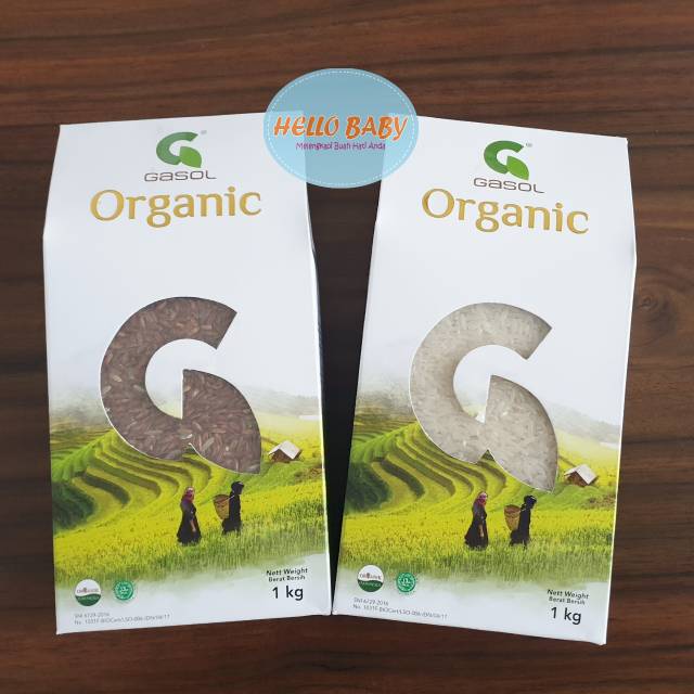 

Gasol Organic beras putih / beras merah 1Kg