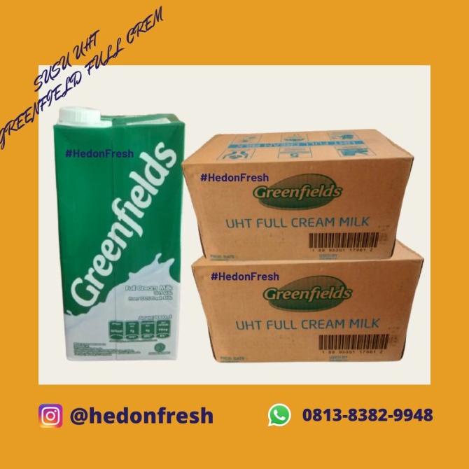 

BISA BAYAR DITEMPAT Susu Greenfields UHT Full Cream 1 Liter isi 12 pcs Karton Dus