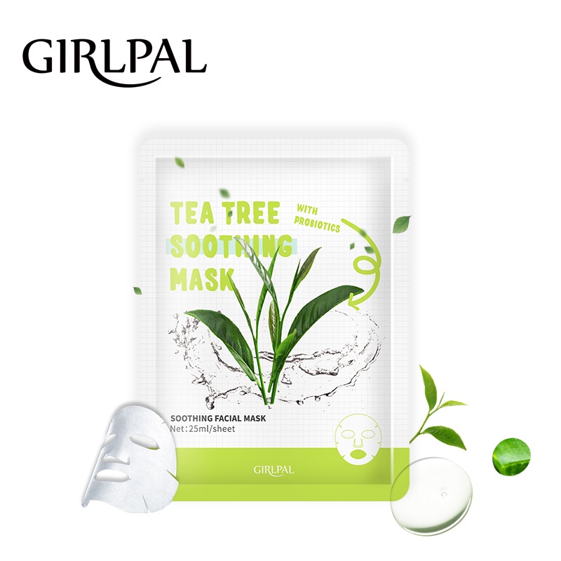 GIRLPAL Smoothing FACIAL MASK Tea Tree Deep Moisturizing Soothing Face Sheet Mask Masker Wajah Facial Skincare