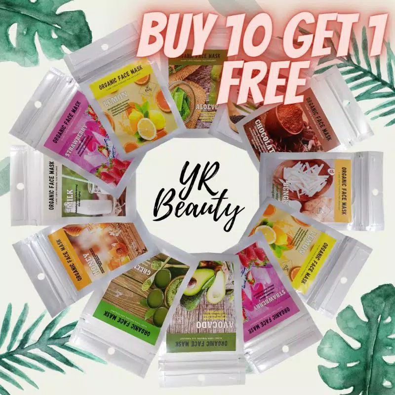 MASKER ORGANIK / Masker Wajah beli 10pcs gratis 1pcs