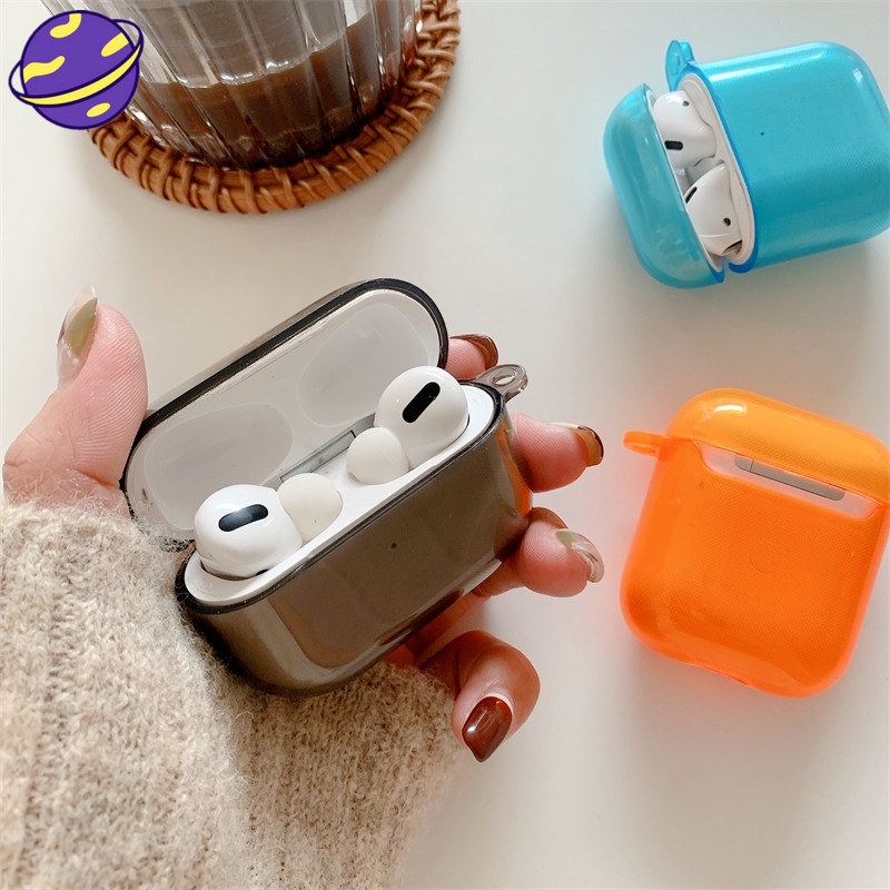 Soft Case TPU Transparan Fluorescent Cover AirPods 1 2 3 Pro