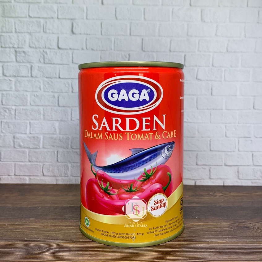Sarden GAGA Saus Tomat & Cabe  425gr (Besar) - Sardines Tomat dan Cabe