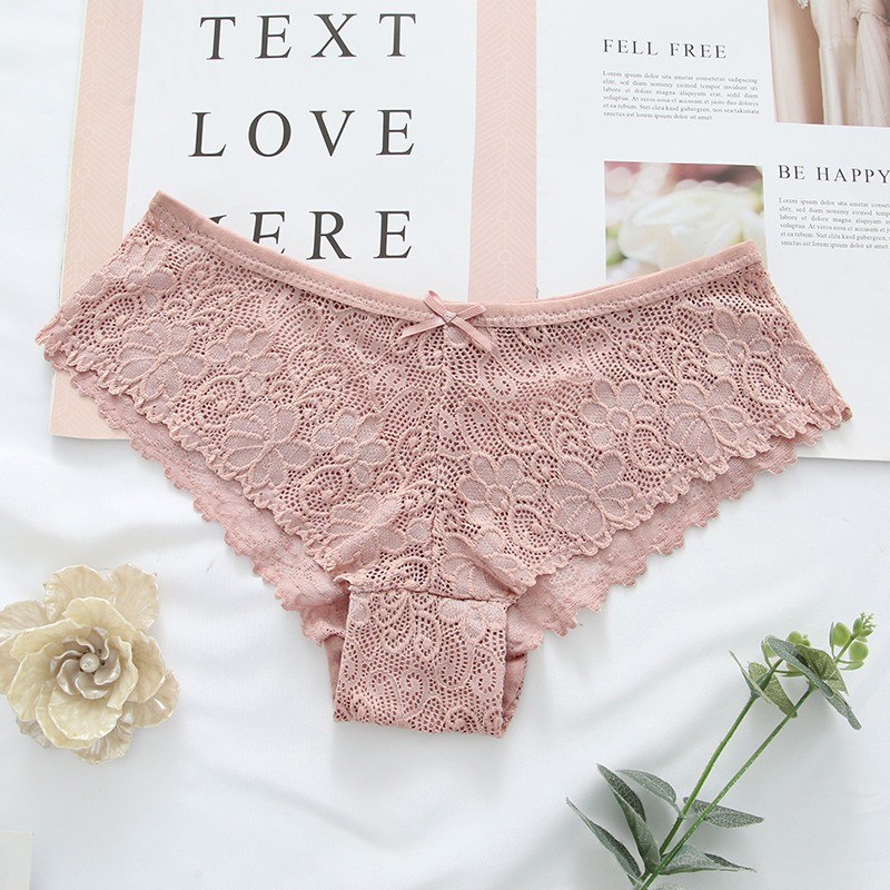 Celana Dalam Wanita MONA TRANSPARANT Pakaian Sexy Panties CD Murah-Pink