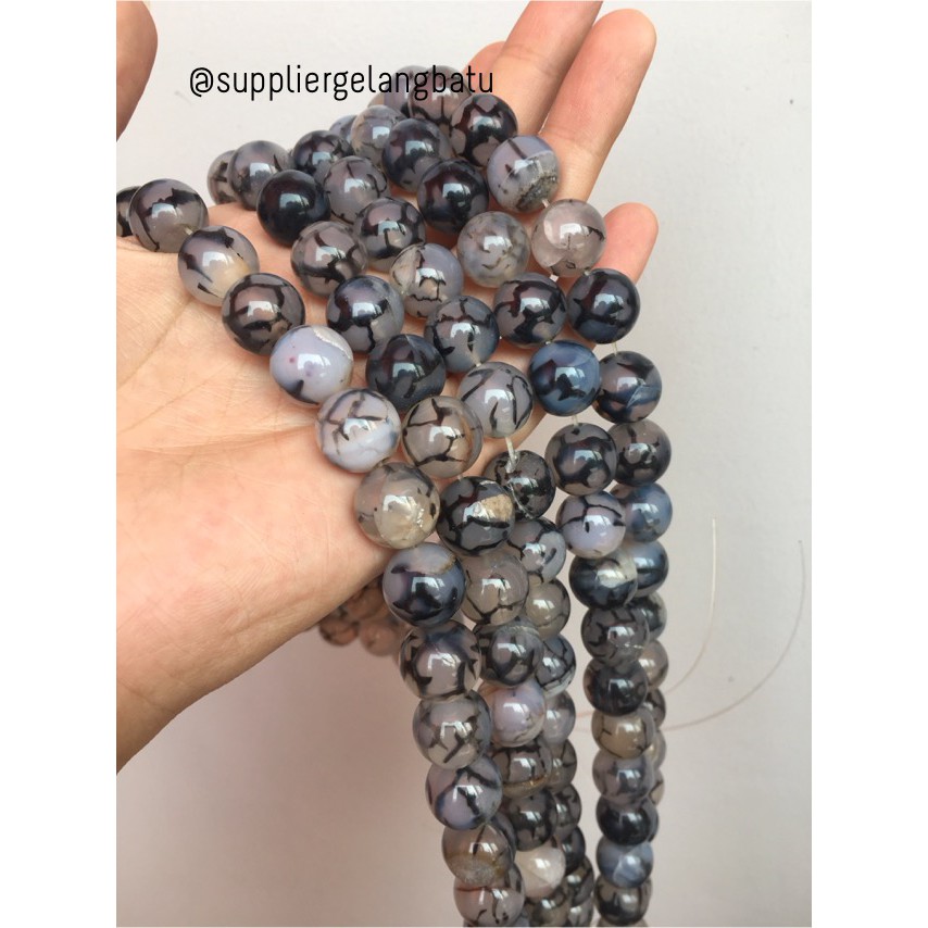 bahan kalung gelang rhodolite kuning 8mm corak natural RARE koleksi fashion craft aksesoris supplier