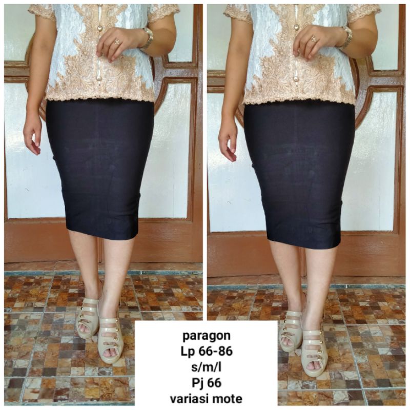 Rok sepan hitam paragon s m l tebal mix mutiara