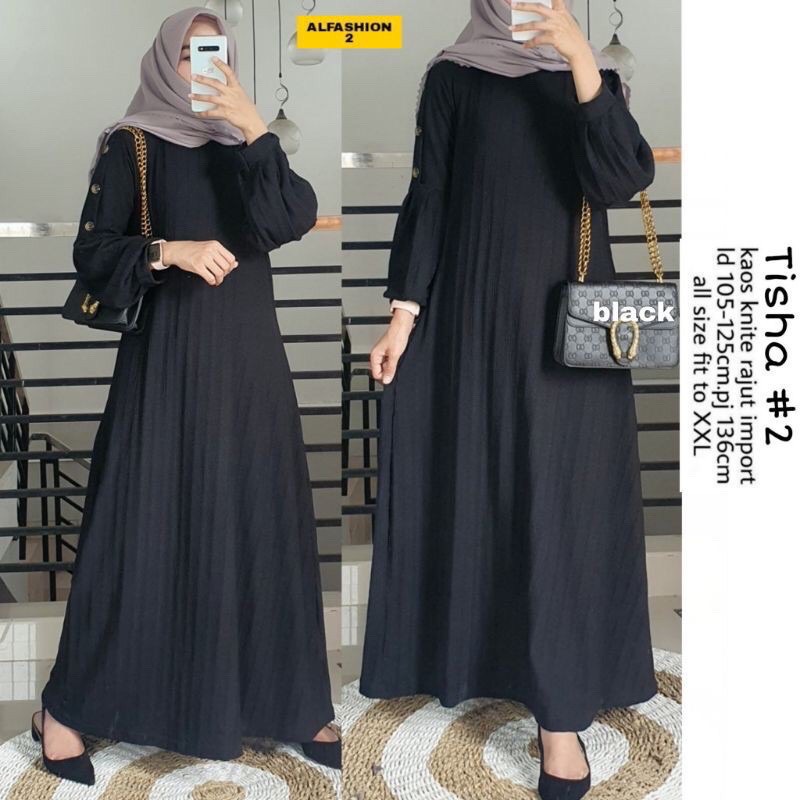 GAMIS KNIT PREMIUM BUSUI RAJUT IMPORT TANGAN BALON