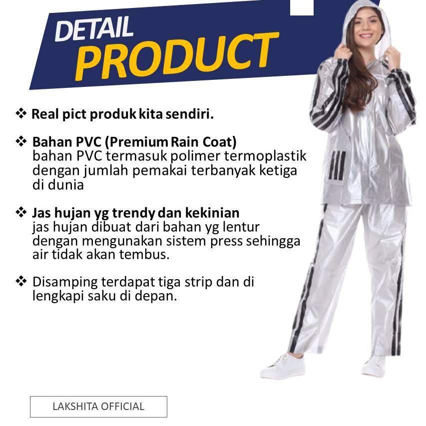 G1M6 RAIN COAT Jas Hujan Ujan Setelan Celana Pria Wanita Dewasa Remaja Korea Bahan Tebal Hitam  XXL