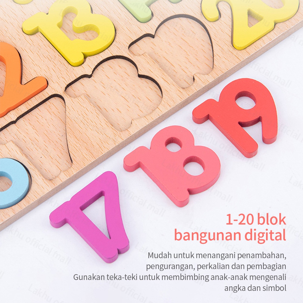 JCHO puzzle kayu huruf/puzzle kayu mainan edukasi jigsaw puzzle anak