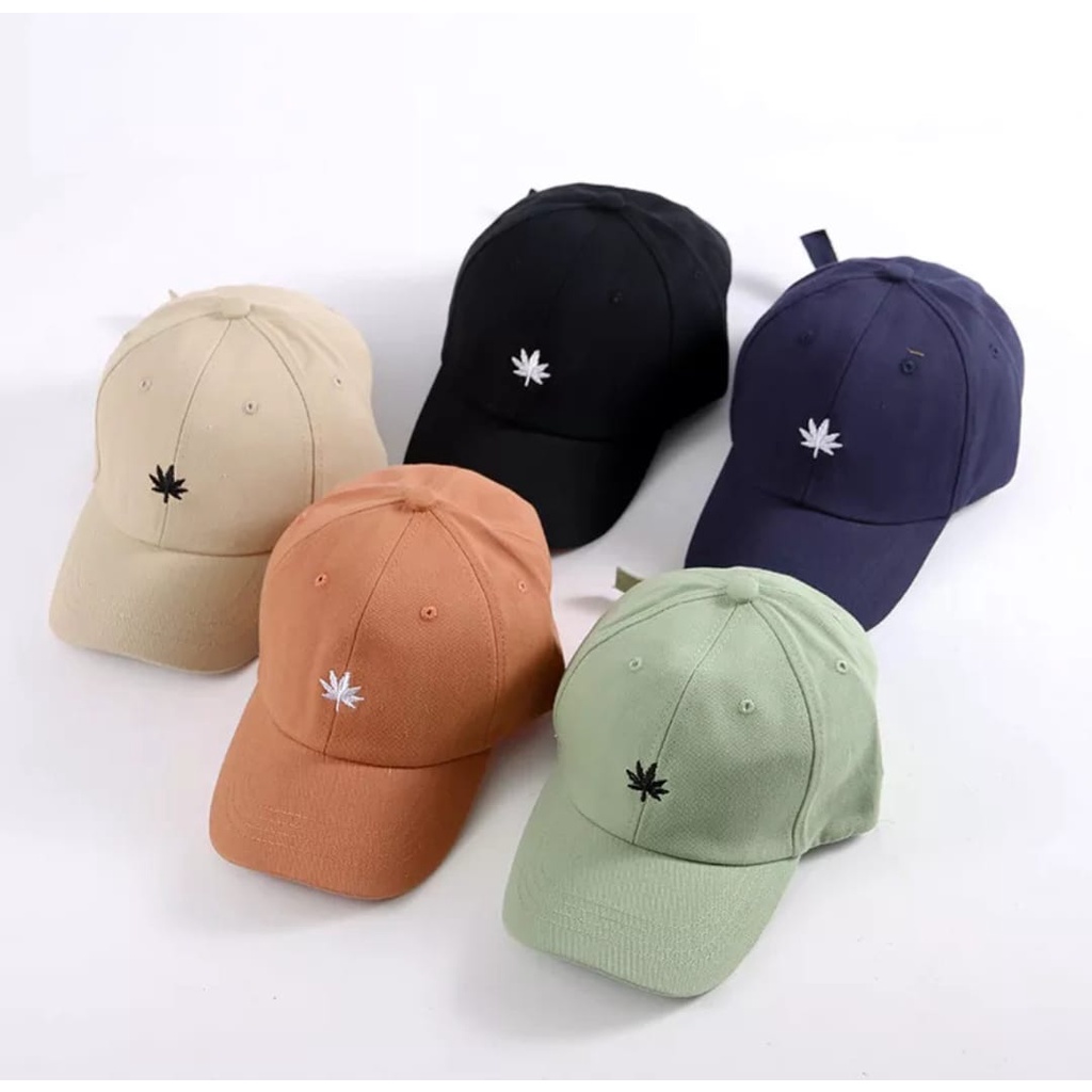 TOPI PRIA DISTRO DEWASA UNISEX COWOK KEREN BASEBALL CAP DAUN IMPORT CASUAL