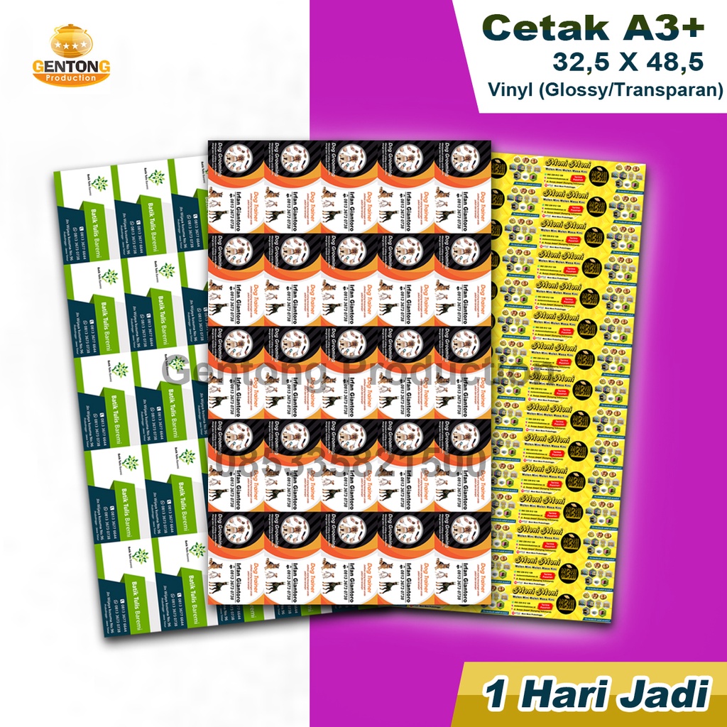 Cetak Stiker kemasan stiker Vinil Glossy / Stiker Transparan stiker label cetak stiker murah