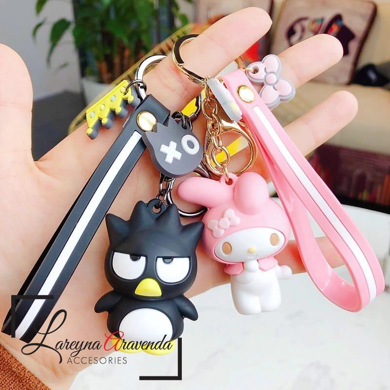 Gantungan Kunci / Cute Keychain SANRIO Keroppi Kuromi Purin Badtemaru Cinnamaroll Melody Hello Kitty