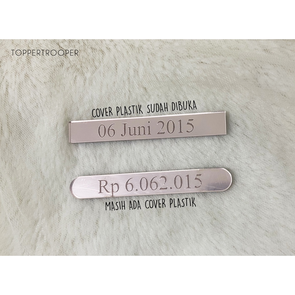 CUSTOM tanggal &amp; nominal Dekorasi Mahar/Seserahan - Akrilik mirror [1 HARI SELESAI]