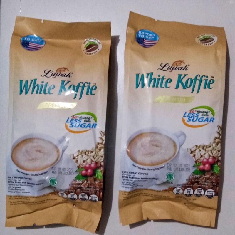 

Luwak White Koffie Less Sugar. 1 bag.Isi 10 sachet x 20g