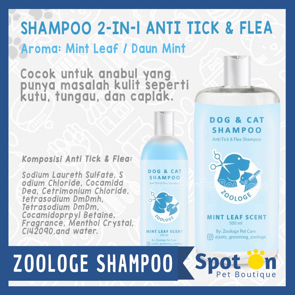 Shampoo Anjing &amp; Kucing 2-in-1 Wangi | Zoologe Shampo Conditioner Anti Kutu Jamur Harum Kelinci Monyet