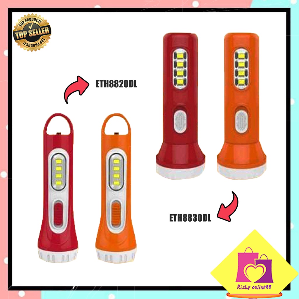 rizkyonline88 senter led lampu emergency thunder 1watt ETH8820 / ETH8830DL ecoking