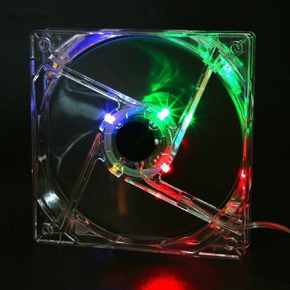 SKU-1221 FAN CASING USB 12CM TRANSPARANT LED KIPAS 12 CM TRANSPARAN