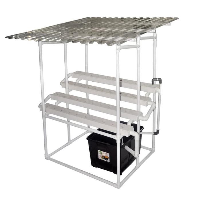 Starterkit Hidroponik Nft 1 Meter 40 Lt Atap Solartuf Talang Trapesium