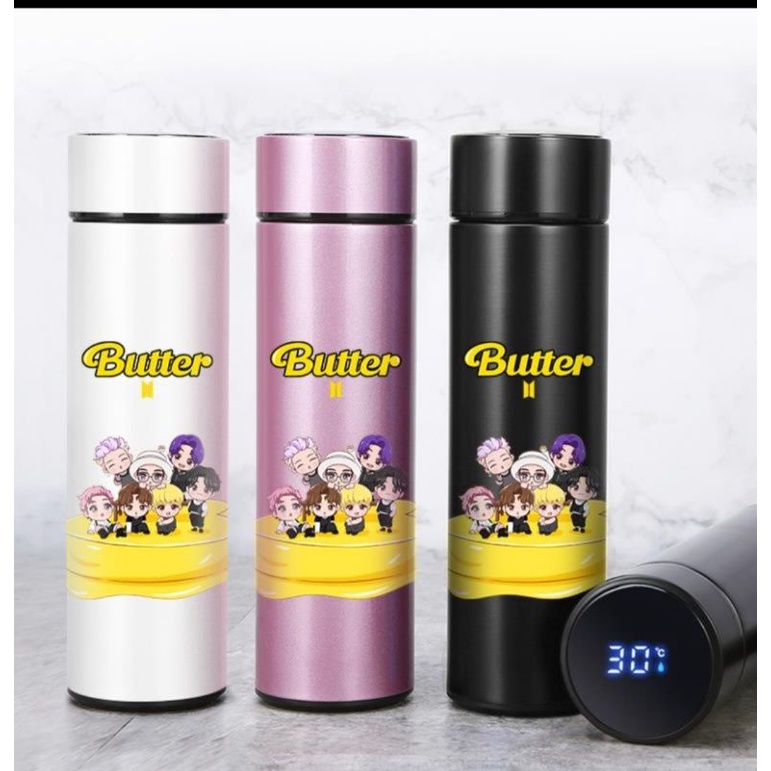 Tumbler Smart Cup LED BTS Cartoon