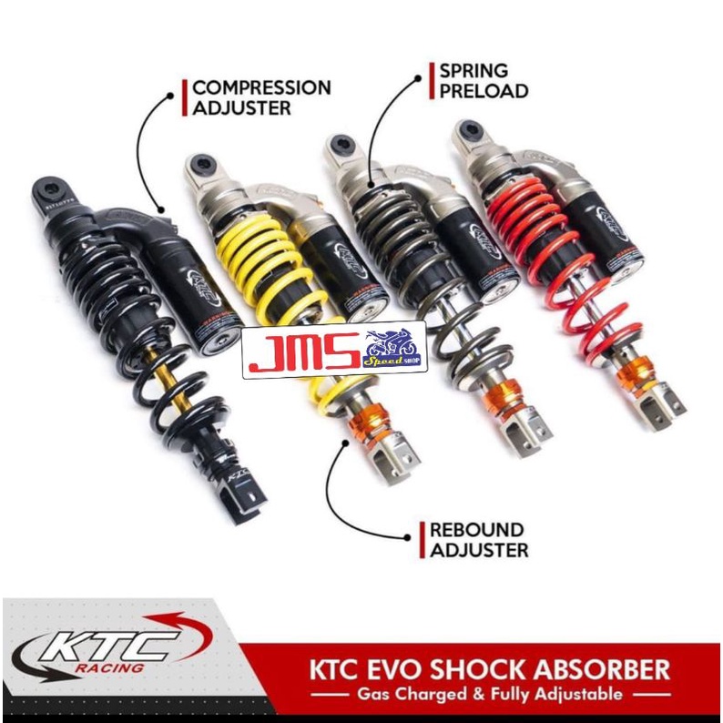 shock shockbreaker ktc racing Evo tabung atas 310/330mm Mio beat vario125/150 scoopy genio lexi freego soul gt115/150 beat deluxe