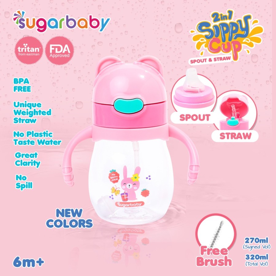 SUGAR BABY TRITAN SIPPY CUP 2in1 6M+ / 270ML