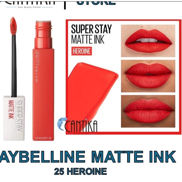 ORI 100% Maybelline Superstay Matte Ink Liquid Matte Lipstick Make Up Tahan Lama Hingga 24 Jam lipstik lipstick maybelin maybeline lipten maybeline my beline supertstay lipstik maybelline ori tahan lama lip matte maybelline original 220 Ambitios 385-25 Heroine