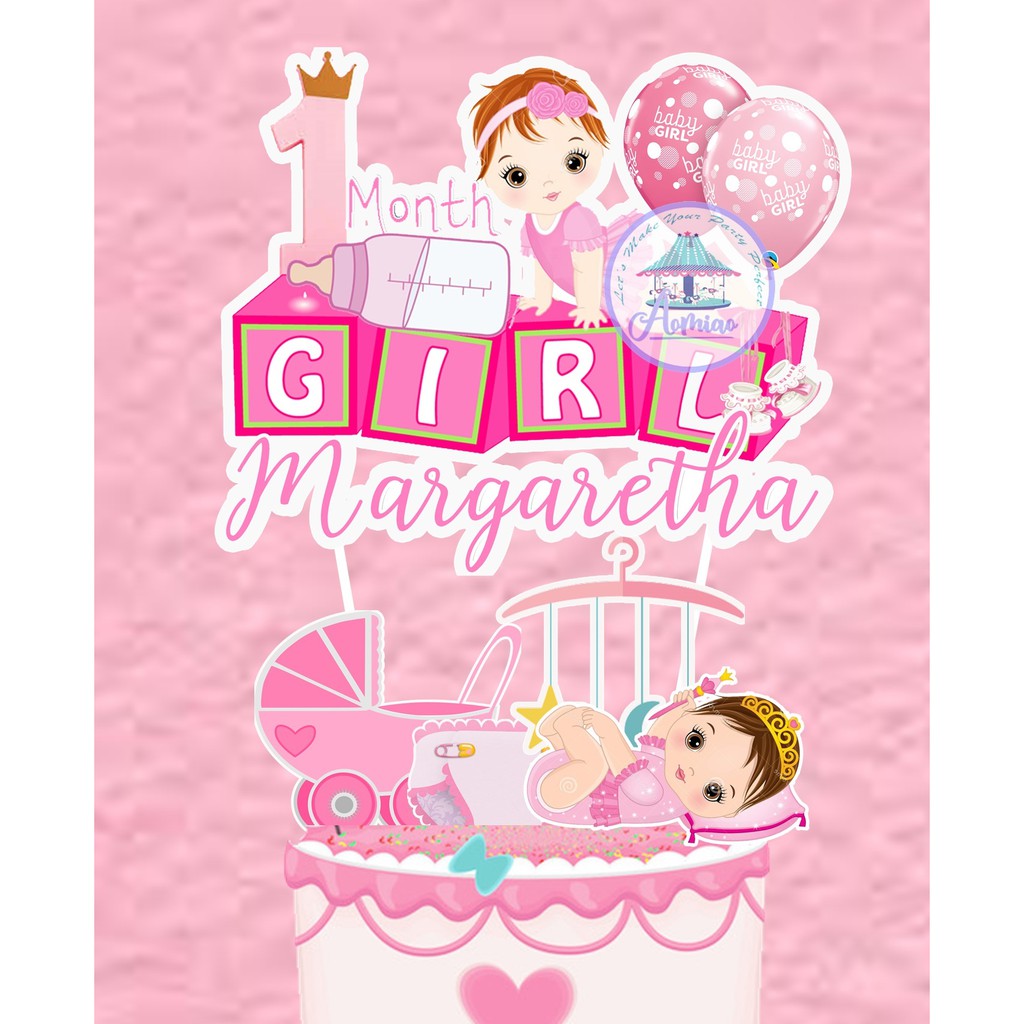 BABY GIRL CAKE TOPPER